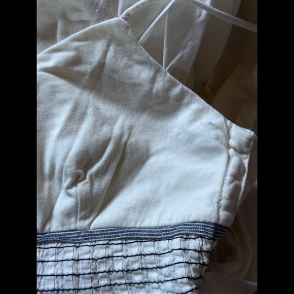 James Perse Dress 1 / US Small Womens Ivory Smocked Waist Tent Mini - Picture 6 of 7